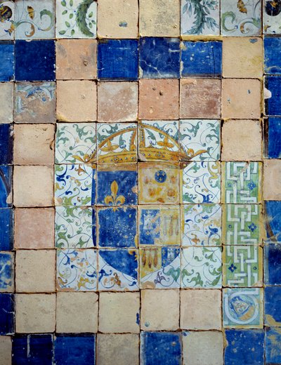 Piastrelle di ceramica del pavimento del Castello di Écouen da Masseot Abaquesne