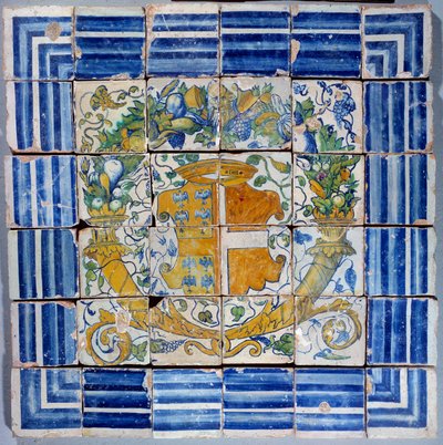 Pavimento con stemma di Madeleine de Savoie. Maiolica di Masseot Abaquesne (conosciuto tra 1526-1564) XVI secolo Enouen. Museo Nazionale del Rinascimento da Masseot Abaquesne
