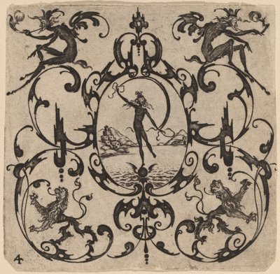 Ornamento con grottesco da Master CR