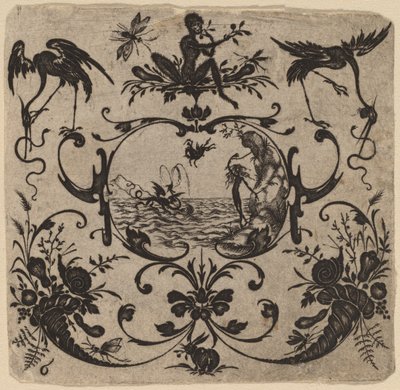 Ornamento con grottesco da Master CR