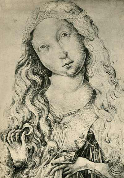 Ritratto di una donna con anello, Santa Caterina, 1450-1470, 1943 da Master ES
