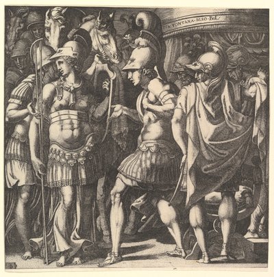 Alessandro accoglie Thalestris e le Amazzoni, metà del XVI secolo da Master FG