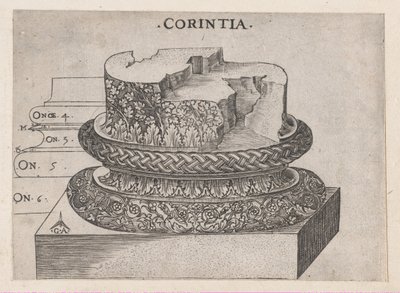 Speculum Romanae Magnificentiae: base corinzia, ca. 1537 da Master GA