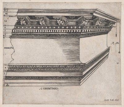 Speculum Romanae Magnificentiae: Entablature Corinzio da Master GA
