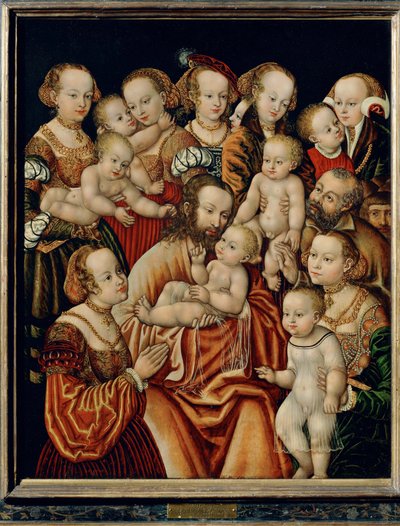 Cristo benedice i bambini ... da Master HB of the Griffon