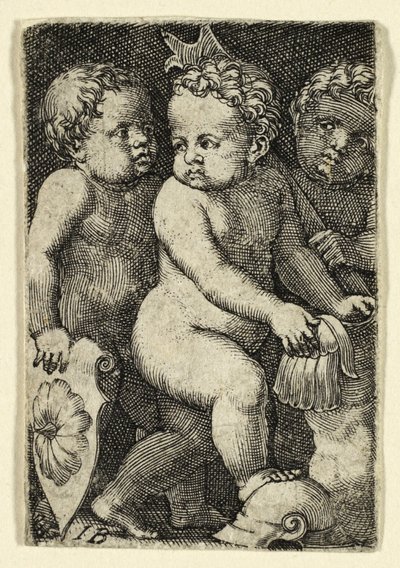 Tre putti con armatura da Master I.B.