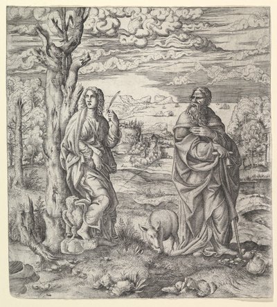 San Giovanni e Antonio in un paesaggio, ca. 1544-45 da Master IQV