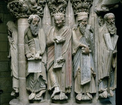 (dettaglio) del Portico de la Gloria con i profeti dell