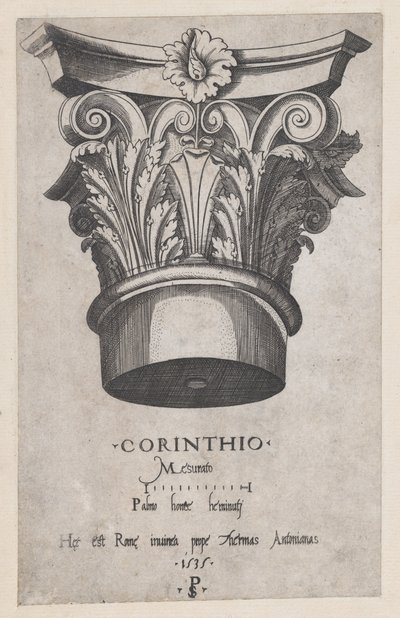 Speculum Romanae Magnificentiae: Capitello corinzio, 1535 da Master PS