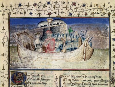 Bruto il Troiano salpa per la Britannia, da La storia dei re di Britannia di Geoffrey di Monmouth da Master Wistace