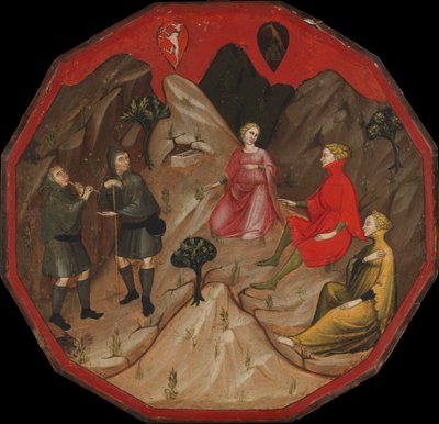 Una gara tra i pastori Alcesto e Acaten da Master of 1416