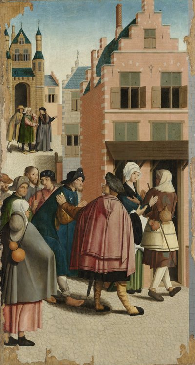 Le sette opere di misericordia: Ospitare il viaggiatore, 1504 da Master of Alkmaar