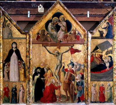 Trittico con la Crocifissione come pannello centrale, c. 1333 da Master of Bologna