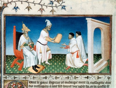 Kublai Khan dà ai Polo il loro passaporto da Master of Boucicaut