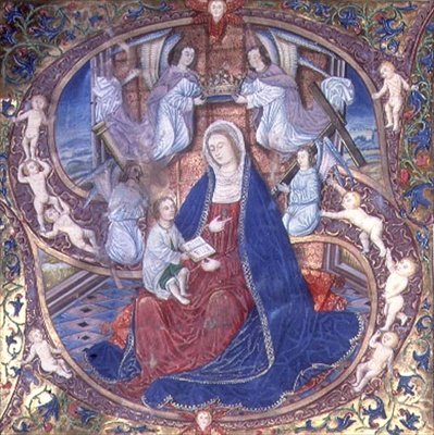 La Vergine e il Bambino circondati da angeli da Master of Burgo de Osma