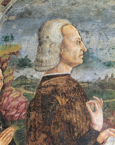 Italia, Regione Piemonte, provincia di Alessandria, Serralunga di Crea, Sacro Monte di Crea, Santuario di Santa Maria Assunta, Cappella di Santa Margherita di Antiochia Ritratto di Guglielmo VIII Paleologo, Marchese di Monferrato, Affresco da Master of Crea
