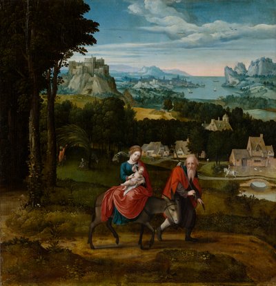 La fuga in Egitto, circa 1530-1535 da Master of Female Half Lengths