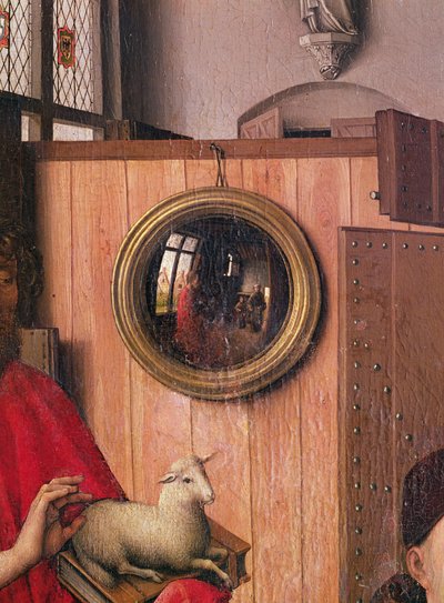 San Giovanni Battista e il Donatore, Heinrich Von Werl, dal Polittico di Werl (dettaglio dello specchio) da Master of Flémalle