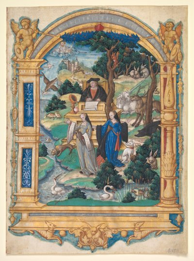 Frontespizio miniato dal manoscritto di una poesia di Guillaume Crétin, c. 1537-1540 da Master of Francis I