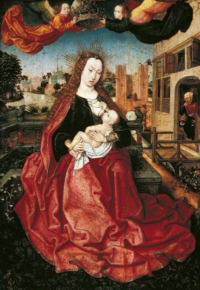Madonna col Bambino incoronata da due angeli da Master of Frankfurt