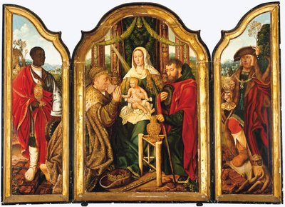 La Sacra Famiglia con Melchiorre che Offre Oro al Bambino Gesù da Master of Frankfurt