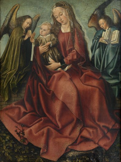 La Vergine e il Bambino tra due angeli da Master of Frankfurt