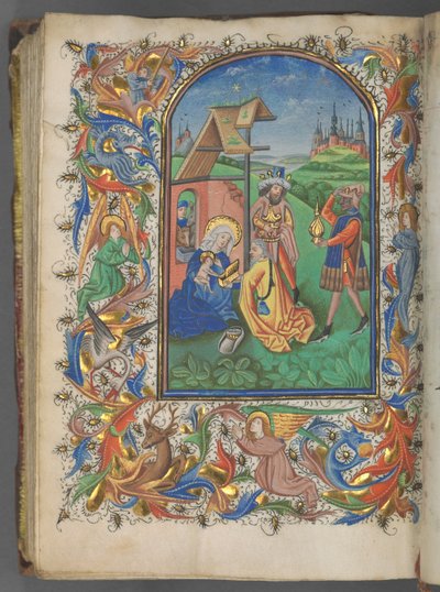Libro delle Ore Uso di Utrecht: fol. 221v, Adorazione dei Magi da Master of Gijsbrecht van Brederode