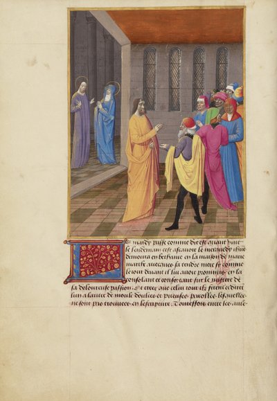 Giuda che cospira con i Giudei e Cristo che parla alla Vergine da Master of Guillaume Lambert