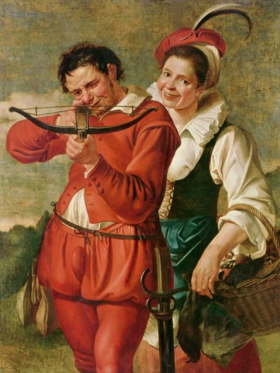 Donna e il balestriere, c.1610 da Master of Harlem