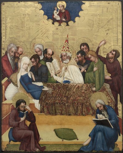 Morte della Vergine, 1400 circa (tempera e olio con oro su tavola) da Master of Heiligenkreuz