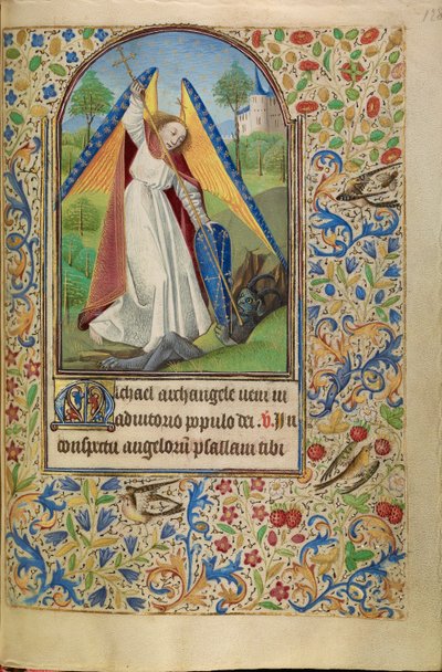 San Michele in lotta con il diavolo da Master of Jacques of Luxembourg