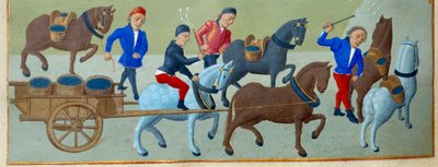 La vendemmia e il trasporto (dettaglio) dal Libro d