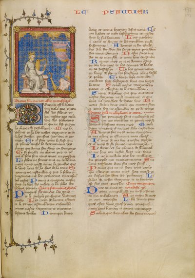 Davide con gli strumenti musicali da Master of Jean de Mandeville