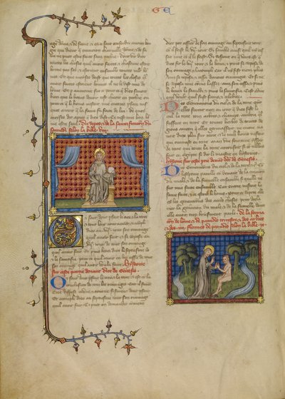 Il giorno del riposo: Il Signore in trono; Dio e Adamo nel Giardino da Master of Jean de Mandeville