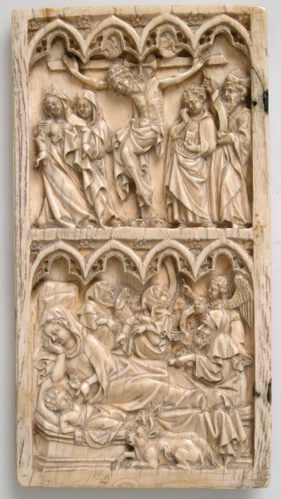 Foglio di un Dittico con la Crocifissione e la Natività, tedesco, ca. 1375-1400 da Master of Kremsmunster