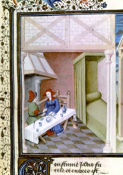 Una scena del Decamerone, Salabetto e Iancofiore. 1430-1455 (miniatura) da Master of Mansel