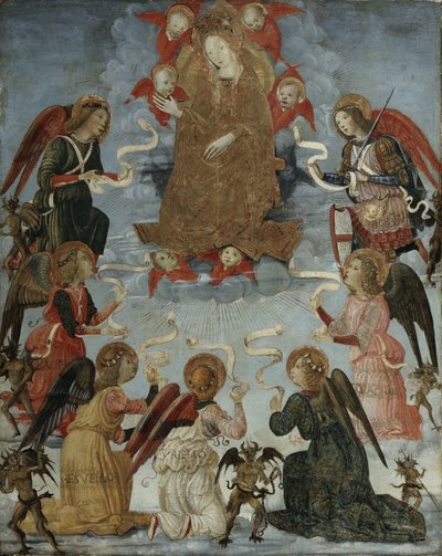 Vergine in Gloria circondata da Sette Arcangeli da Master of Marradi