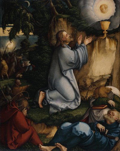 Tedesco: Cristo sul Monte degli Ulivi Cristo sul Monte degli Ulivi e la cattura di Cristo da Master of Messkirch