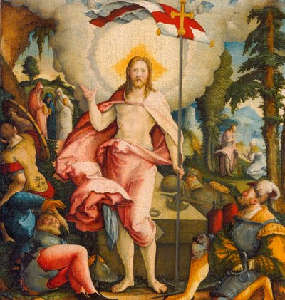 Tedesco: Die Auferstehung Christi und Noli me tangere La resurrezione di Cristo e Noli me tangere da Master of Messkirch