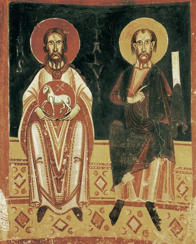 (dettaglio) con la rappresentazione di San Paolo e San Giovanni Battista da Master of Pedret