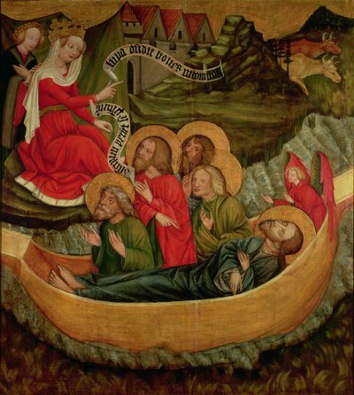 Imbarco del corpo di San Giacomo il Maggiore, diretto in Spagna, c.1425 (pannello) da Master of Raigern