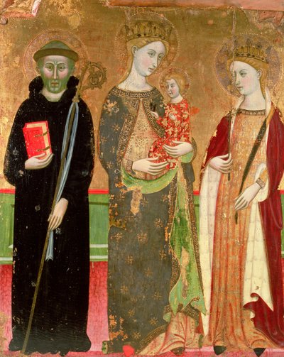 La Vergine e il Bambino con Santa Olivia e San Benedetto da Master of Rubió
