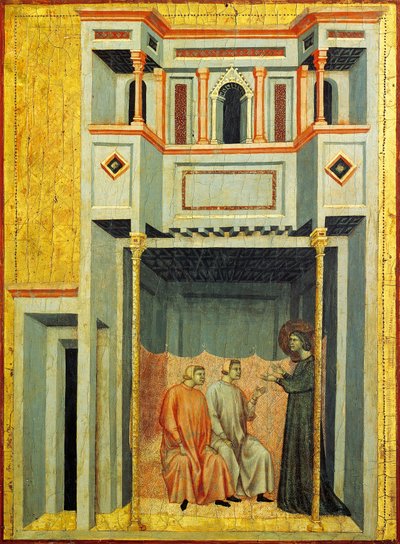 Santa Cecilia e Valeriano convertono Tiburzio, dettaglio dalla pala d