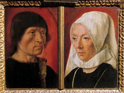 Ritratto di un uomo e sua moglie. Rappresentazione di una coppia (doppio ritratto). Dipinto del Maestro De Saint Gilles (attivo tra 1490-1510), scuola francese da Master of Saint Giles