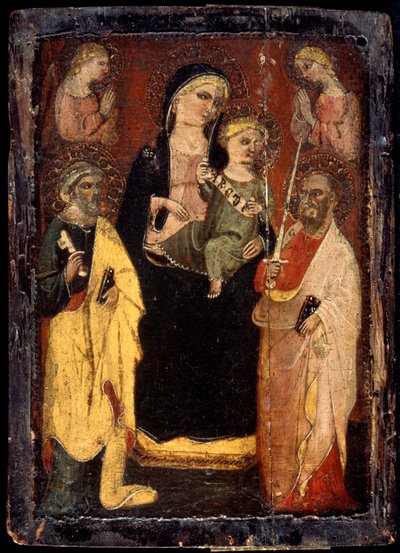 Madonna col Bambino in trono con i santi Pietro e Paolo, c1400 da Master of San Jacopo a Muciano