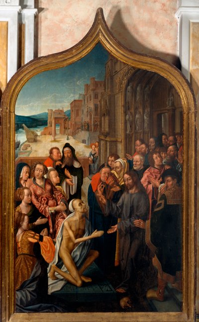 Trittico: "la resurrezione di Lazzaro" Dipinto dal maestro di San Lorenzo. Parrocchia di San Lorenzo della Costa, Santa Margherita Ligure (Genova) da Master of San Lorenzo