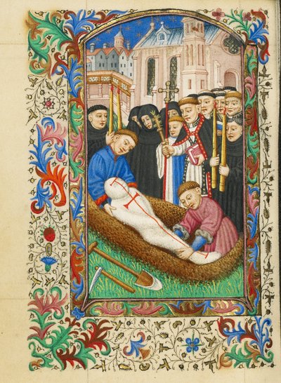 Sepoltura nel cimitero di una chiesa da Master of Sir John Fastolf