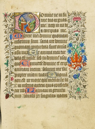 Iniziale D: Davide in preghiera da Master of Sir John Fastolf