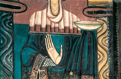 La Vergine (dettaglio). Affresco del Maestro di San Clemente de Taull. Circa 1123. Dall