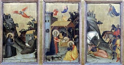 Le stimmate di San Francesco, La Natività e La Conversione di San Paolo da Master of the Accademia Misericordia